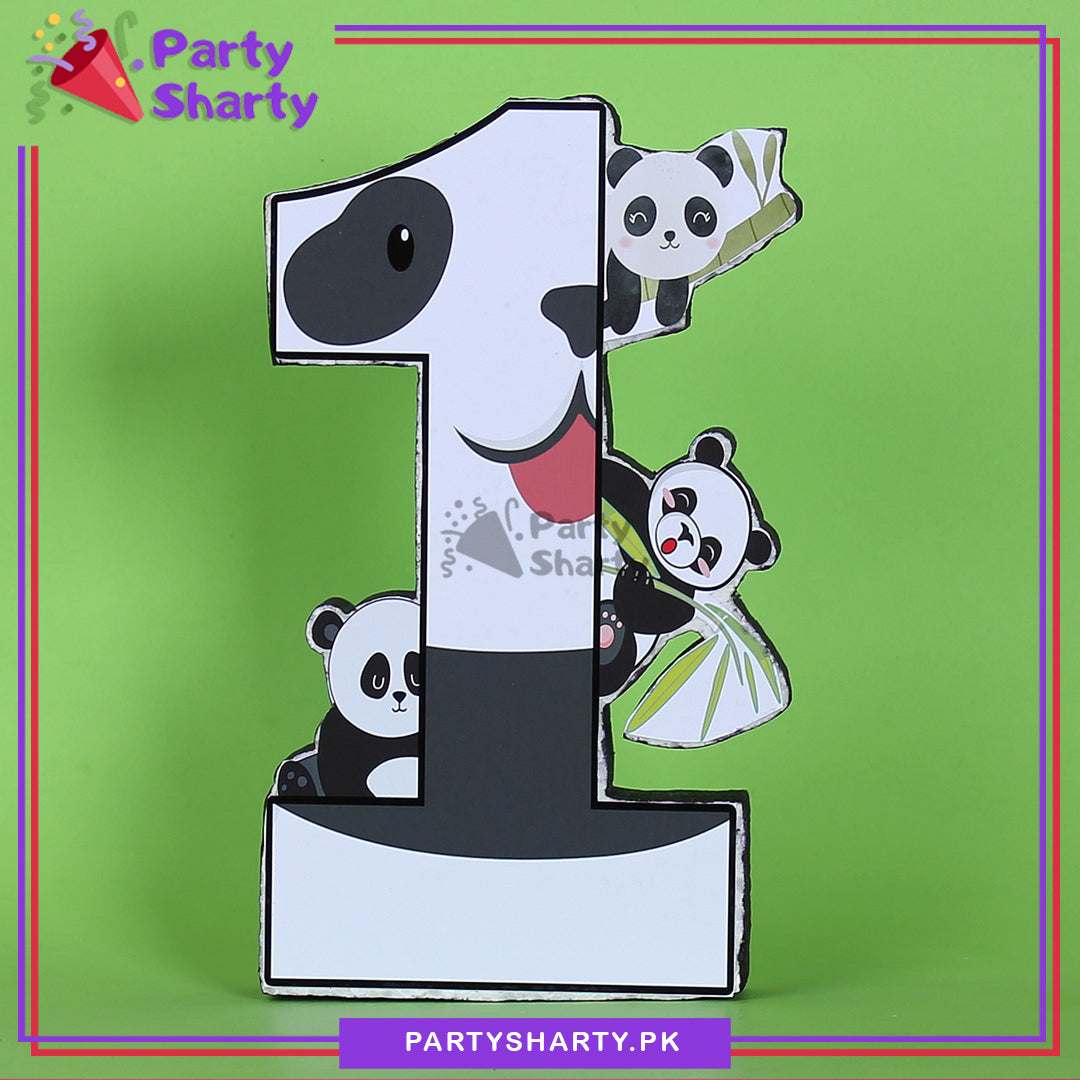 Numeric 1 Thermocol Standee For Panda Theme Based First Birthday Celebration and Party Decoration