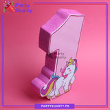 Numeric 1 Thermocol Standee For Unicorn Theme Based First Birthday Celebration and Party Decoration