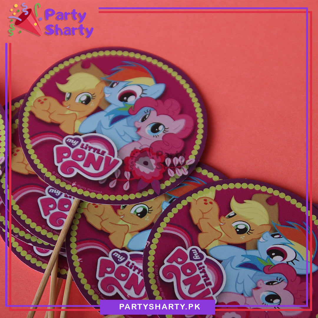 Little Pony Cup Cake Topper For Little Pony Birthday Theme Party and Decoration