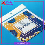 Happy Birthday Blue & White Floral Design Greeting Card