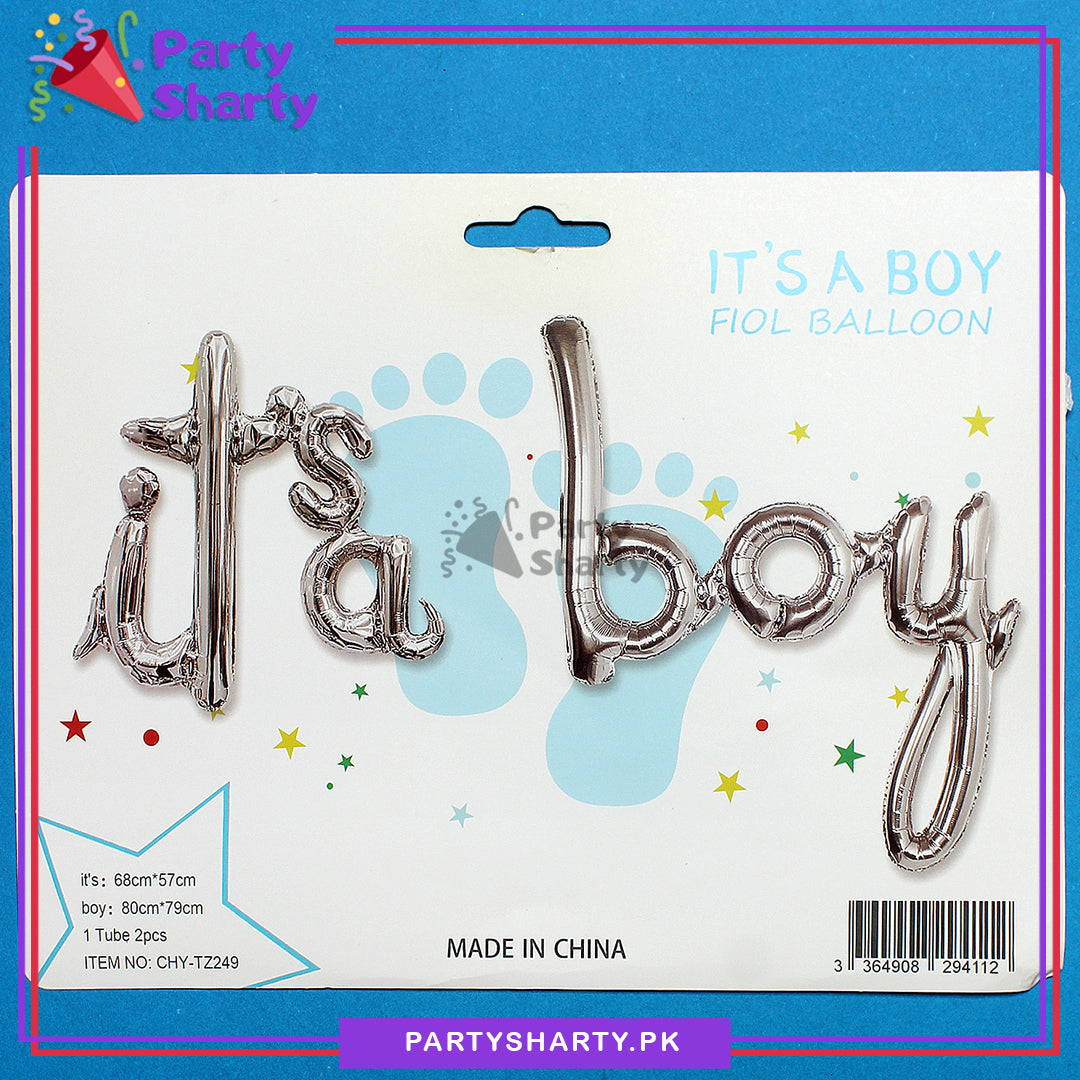 It's A Boy / Girl Scripted Foil Balloon Banner For Baby Shower, Welcome Baby and Gender Reveal Decoration and Celebrations