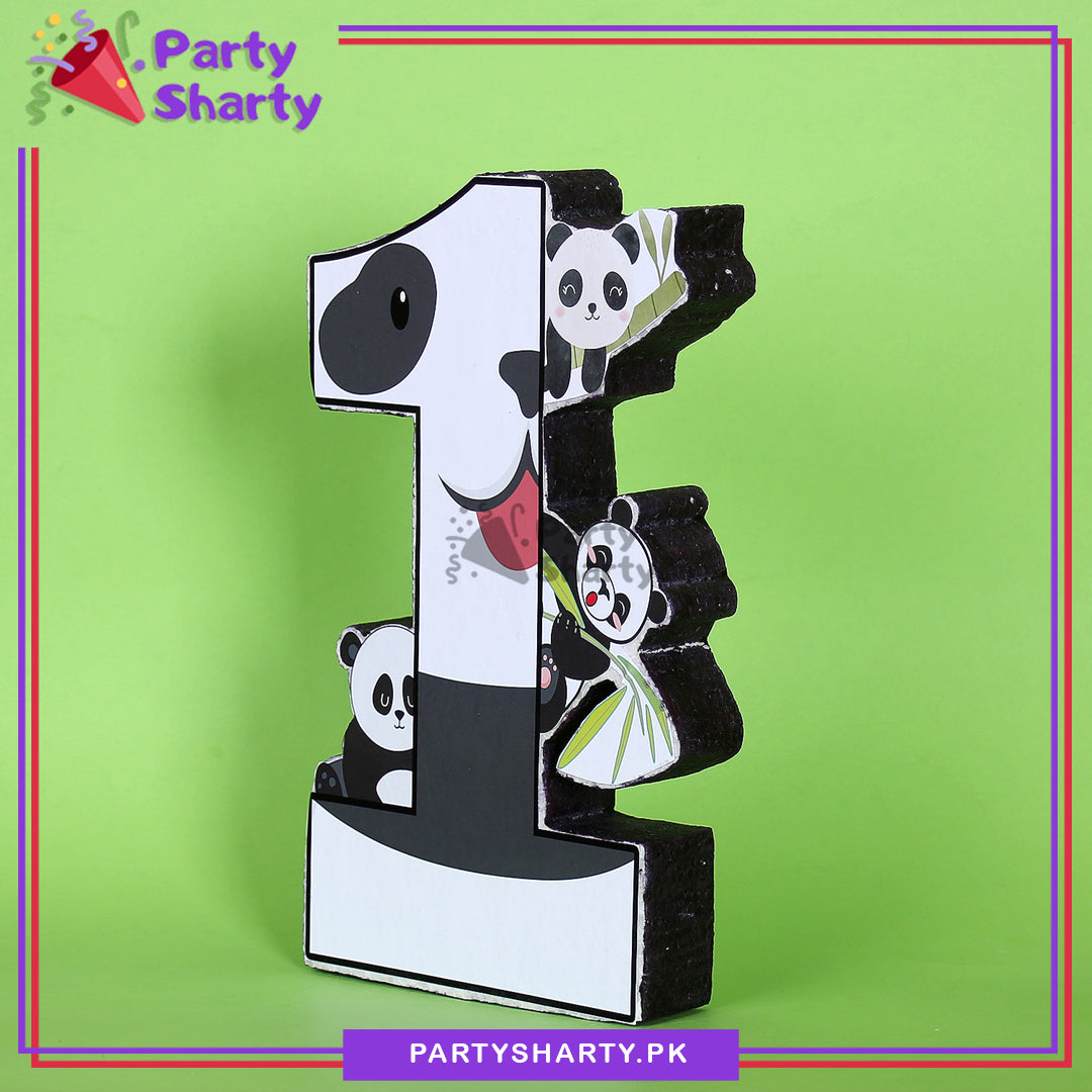 Numeric 1 Thermocol Standee For Panda Theme Based First Birthday Celebration and Party Decoration