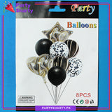 Black Marble / Agate Foil with Balloons Set of 8 For Birthday Party Decoration