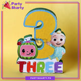 Numeric 3 Thermocol Standee For Cocomelon Theme Based Third Birthday Celebration and Party Decoration