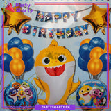 Baby Shark Theme Happy Birthday Set for Theme Based Birthday Decoration and Celebration