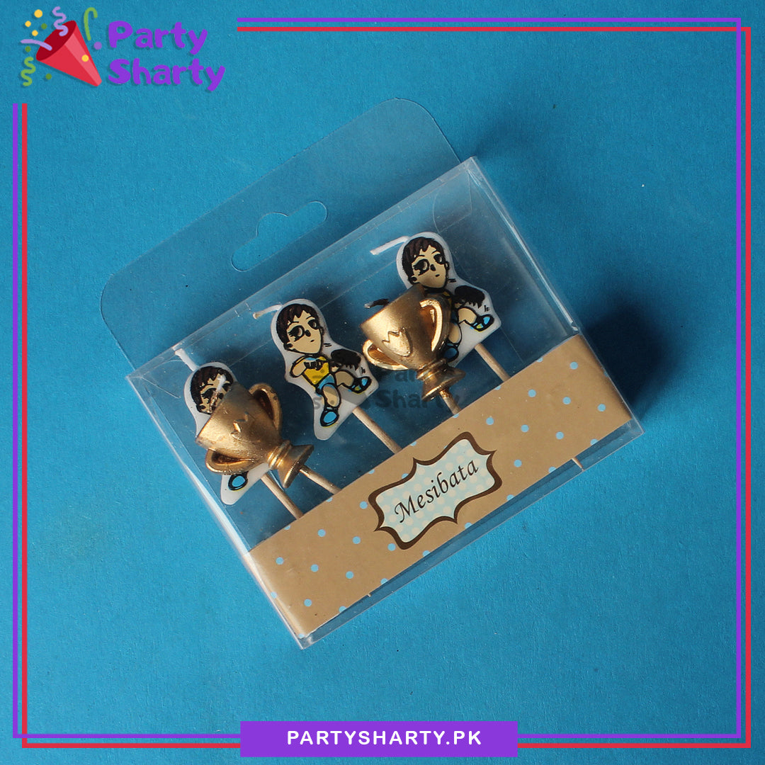 Sports Themed (Golden) Trophy Shaped Candles For Foot Ball Theme Decoration and Celebration