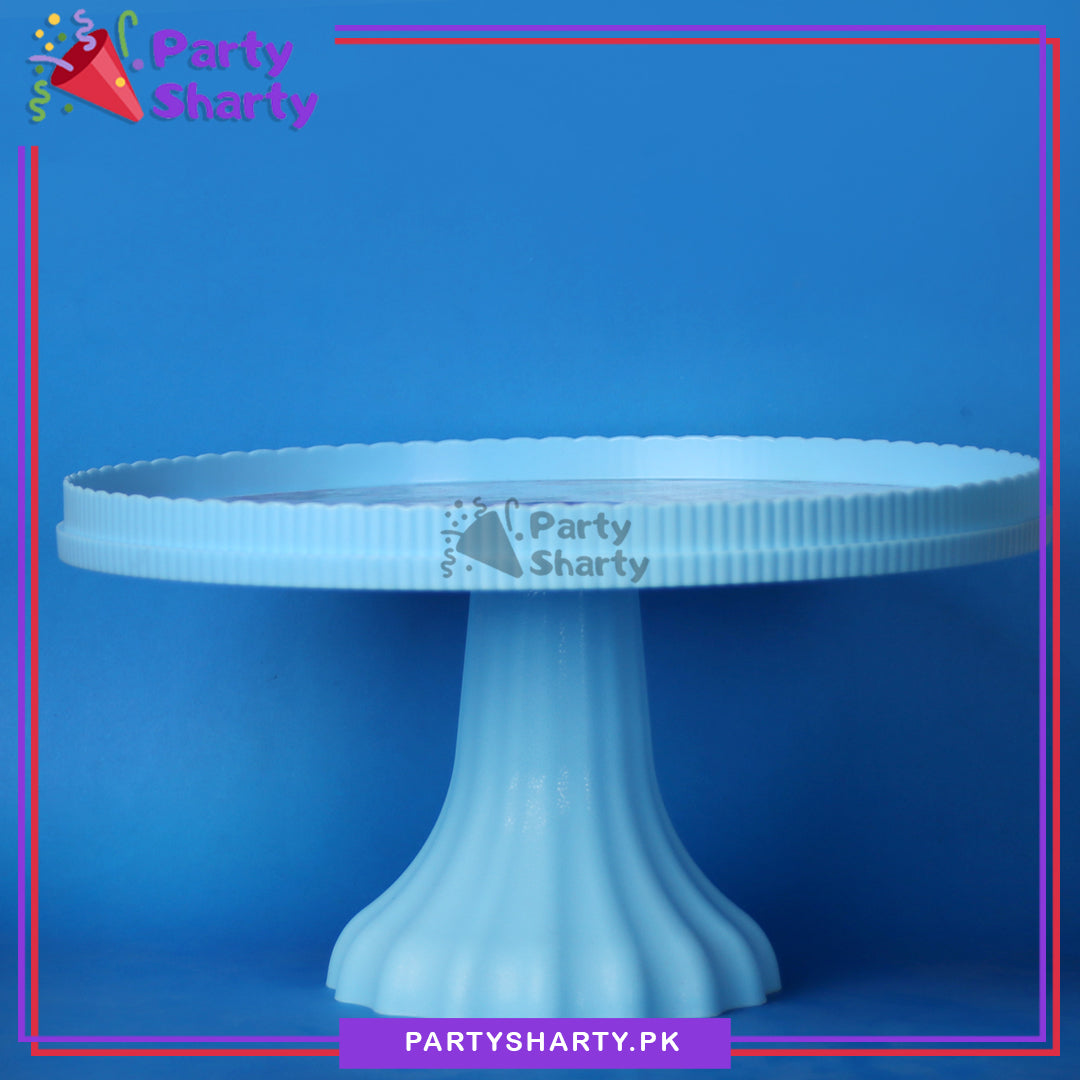 Plastic Round Blue Cake Stand 12 Inch For Party Celebration