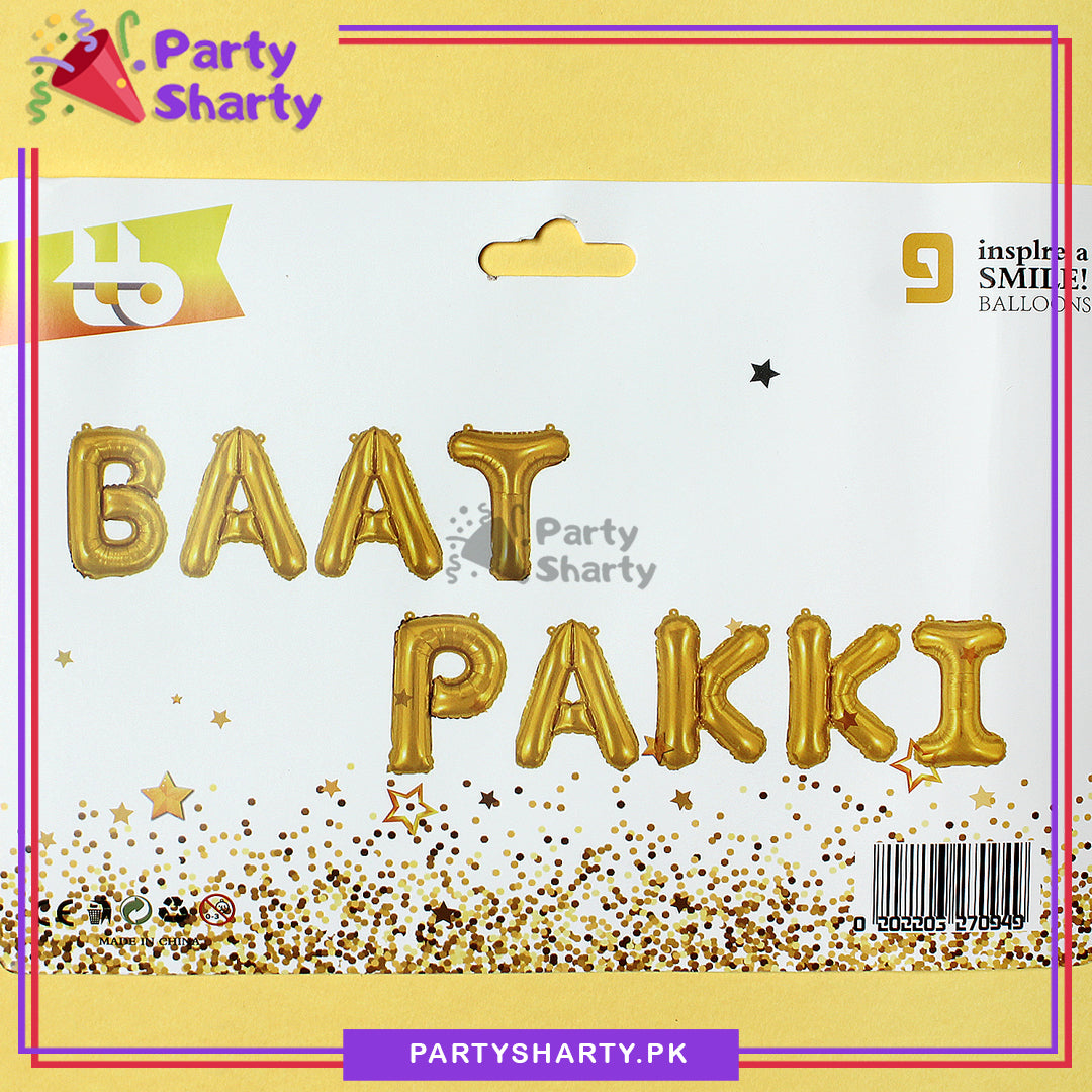 Baat Pakki Foil Balloon Set For Engagement Party Decoration and Celebrations