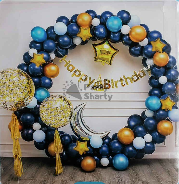 Happy Birthday Navy Blue, Blue & Golden Theme For Birthday Decoration and Celebrations