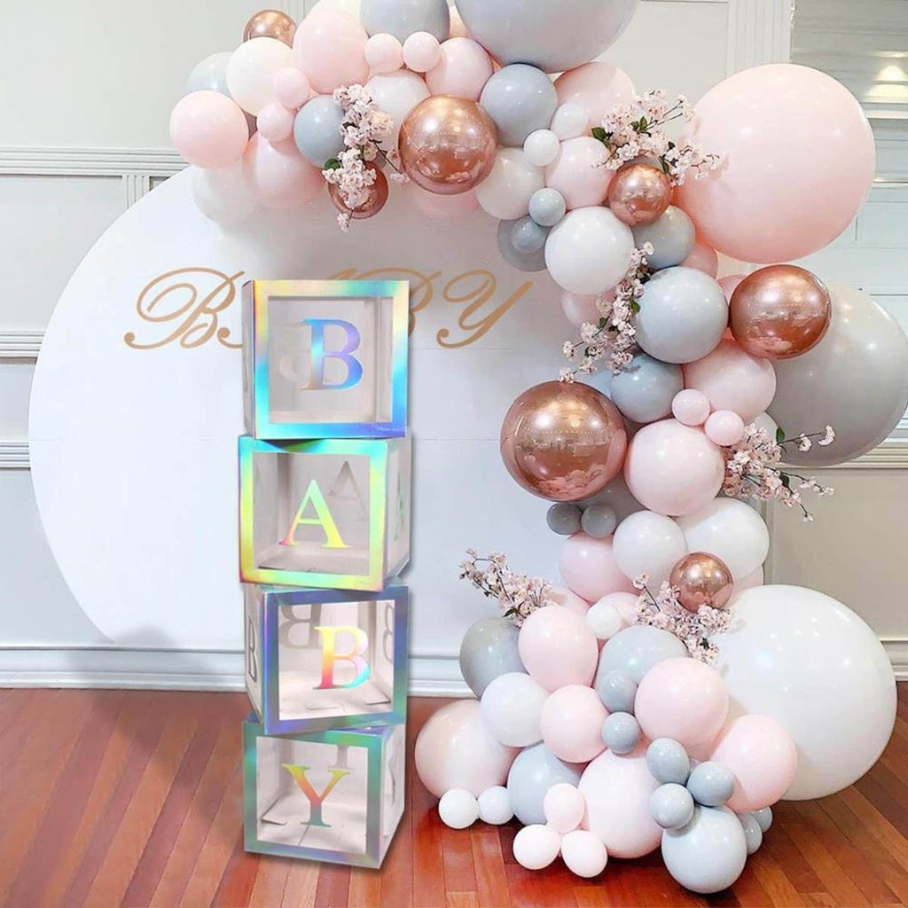 Silver Color BABY Box, DIY Transparent Baby Boxes for First Birthday ...