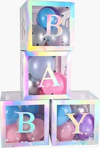 Silver Color BABY Box, DIY Transparent Baby Boxes for First Birthday ...