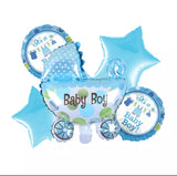 Baby Boy / Girl Cart Shaped Foil Balloon Set For Baby Shower Decoration and Celebrations