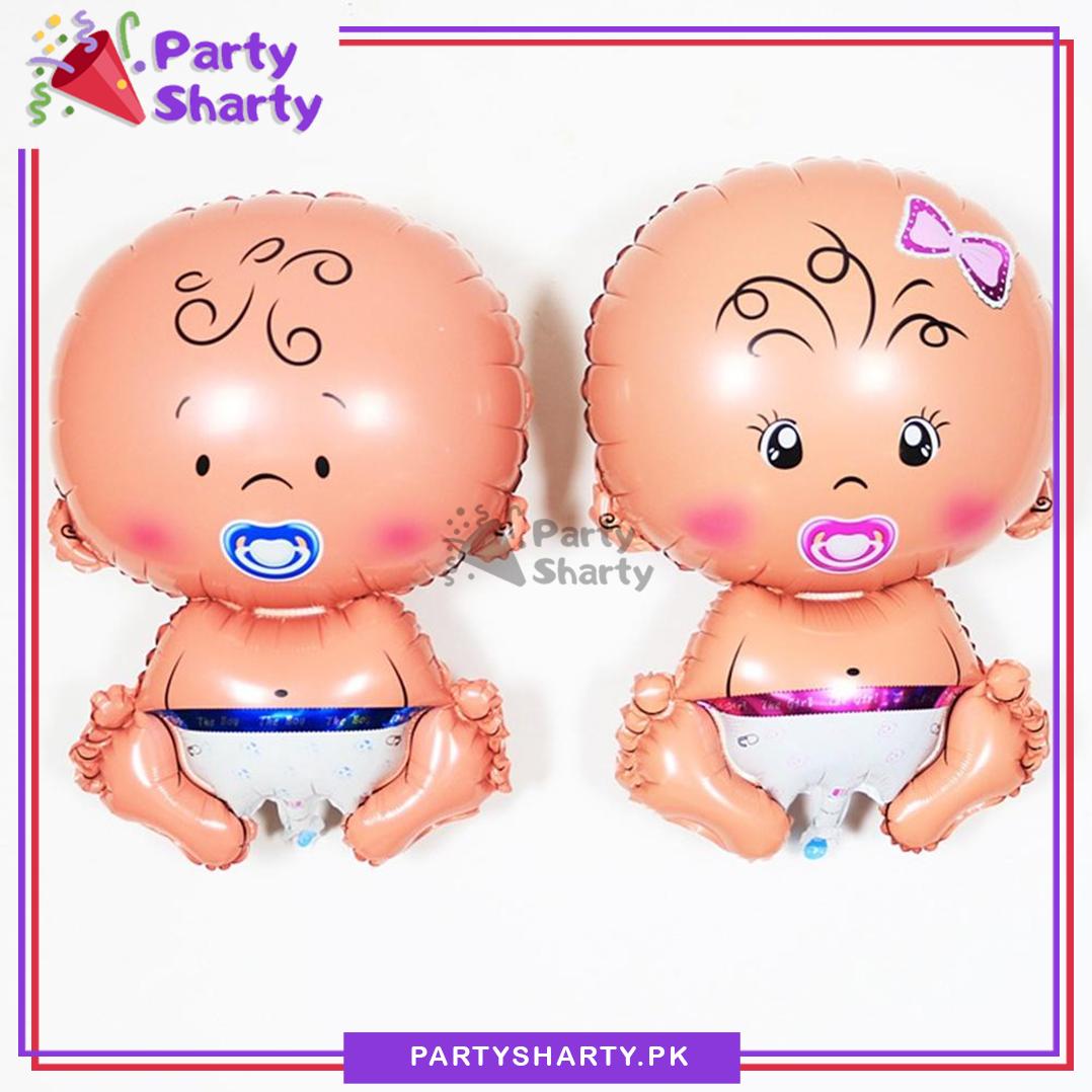 Baby Boy / Girl Shaped Foil Balloon For Baby Shower, Welcome Baby and Gender Reveal Party Decoration