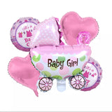 Baby Boy / Girl Cart Shaped Foil Balloon Set For Baby Shower Decoration and Celebrations