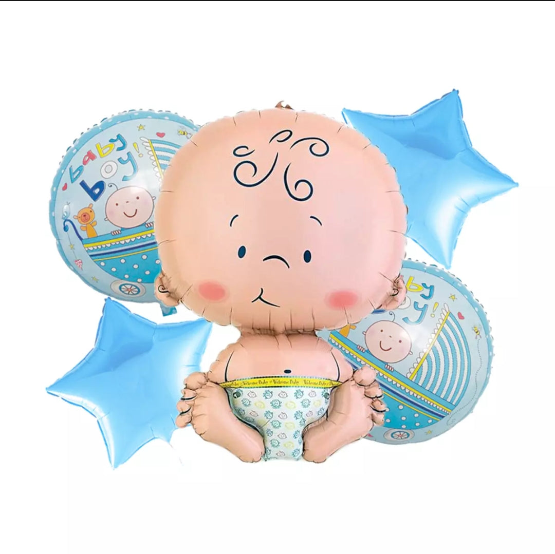 Baby Shaped Foil Balloon Set (Boy / Girl) Foil Balloons for Baby Shower, Welcome Baby & Gender Reveal Decoration and Celebration