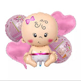 Baby Shaped Foil Balloon Set (Boy / Girl) Foil Balloons for Baby Shower, Welcome Baby & Gender Reveal Decoration and Celebration