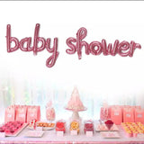 Baby Shower Scripted Foil Balloons Banner for Baby Shower Decoration and Celebration