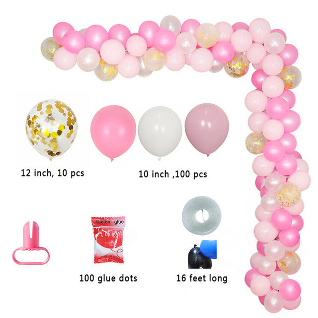113 pcs Balloons Garland Arch Kit For Birthday, Wedding, Baby Shower, Graduation, Engagement and Party Event Decoration