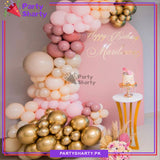 102pcs Peach, Golden, Pink Balloon Garland Arch Kit For Party Event Decoration