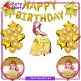 Happy Birthday Princess Bella Cartoon Theme Set For Princess Theme Based Party Decoration and Celebration