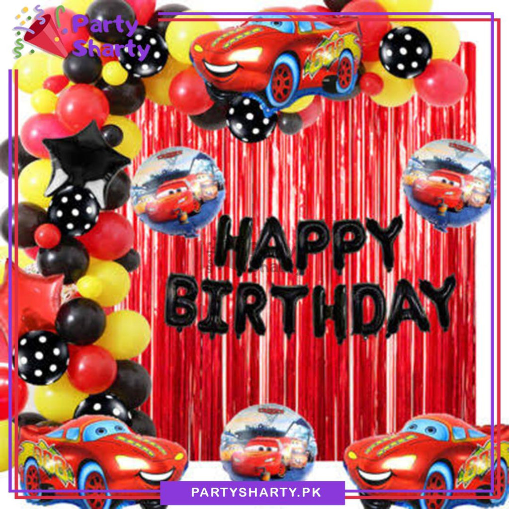 Black Happy Birthday with Red & Yellow Balloon Theme Set for Lightning ...