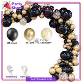 67pcs Black & Golden Metallic Balloons Garland Kit For Birthday, Anniversary, Bridal Shower Decoration