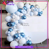 100 pcs White, Royal & Baby Blue Balloon Garland Arch Kit For Party Event Decoration