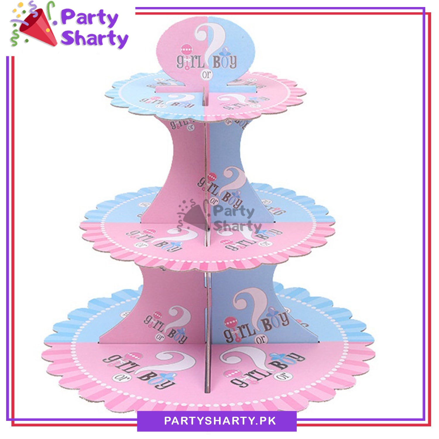 Boy Or Girl Cupcake Stand For Gender Reveal Theme Based Decoration & Celebration