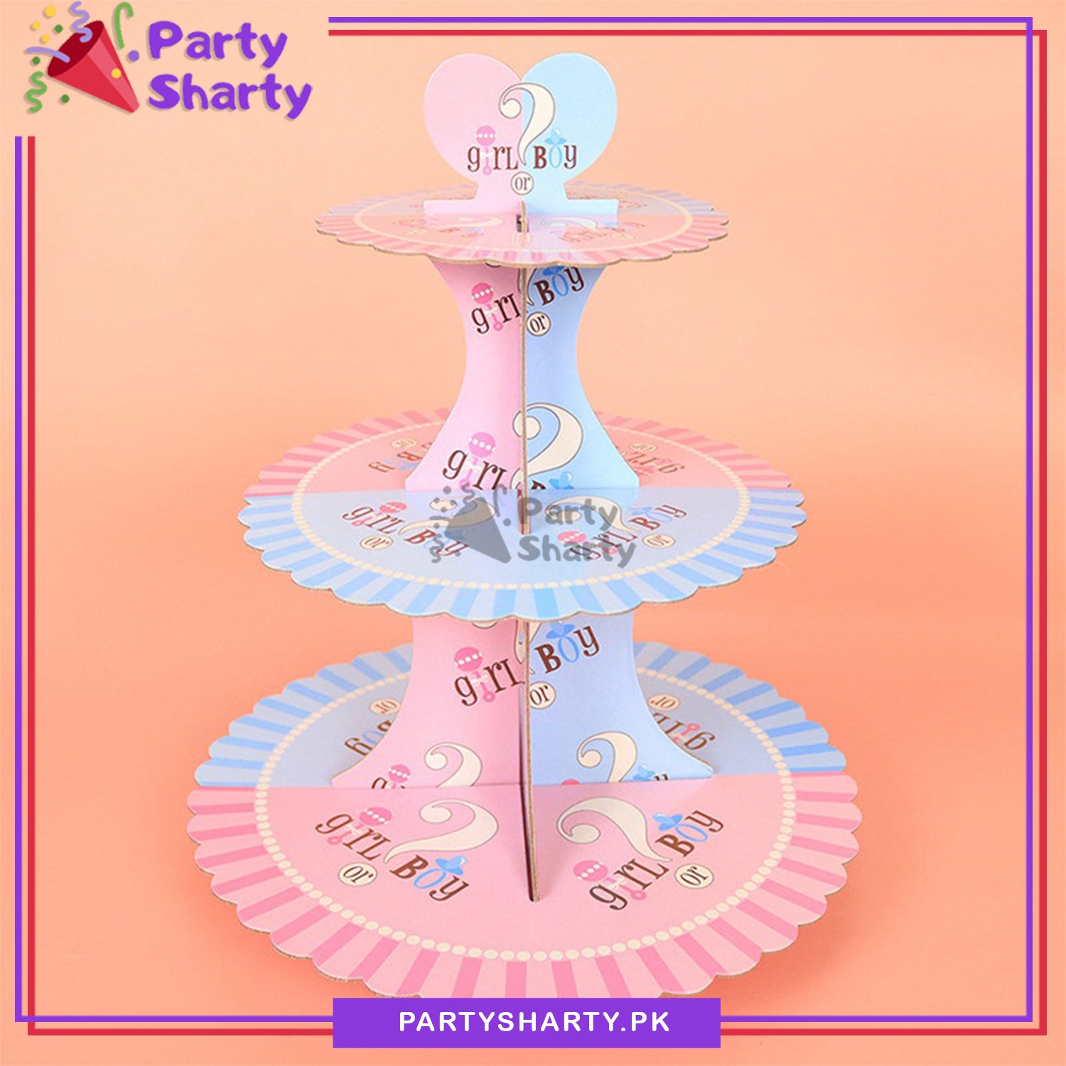Boy Or Girl Cupcake Stand For Gender Reveal Theme Based Decoration & Celebration