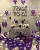 Bride to Be Foil Silver with Purple Theme Set for Bridal Shower & Wedding Decoration