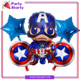 5pcs/set Captain America Theme Foil Balloons For Avenger Theme Birthday Party Decoration and Celebration