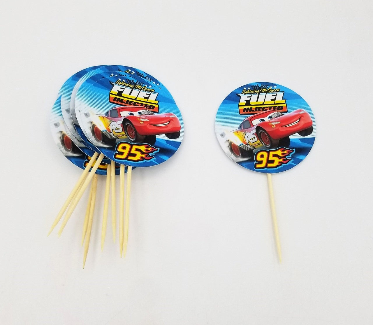 Lightning McQueen Car Theme Cup Cake Topper for Lightning McQueen Car Birthday Theme Party and Decoration