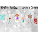 Cocomelon Cartoon Theme Balloon Stickers For Birthday and Party Decoration (Pack of 5 Sticker)