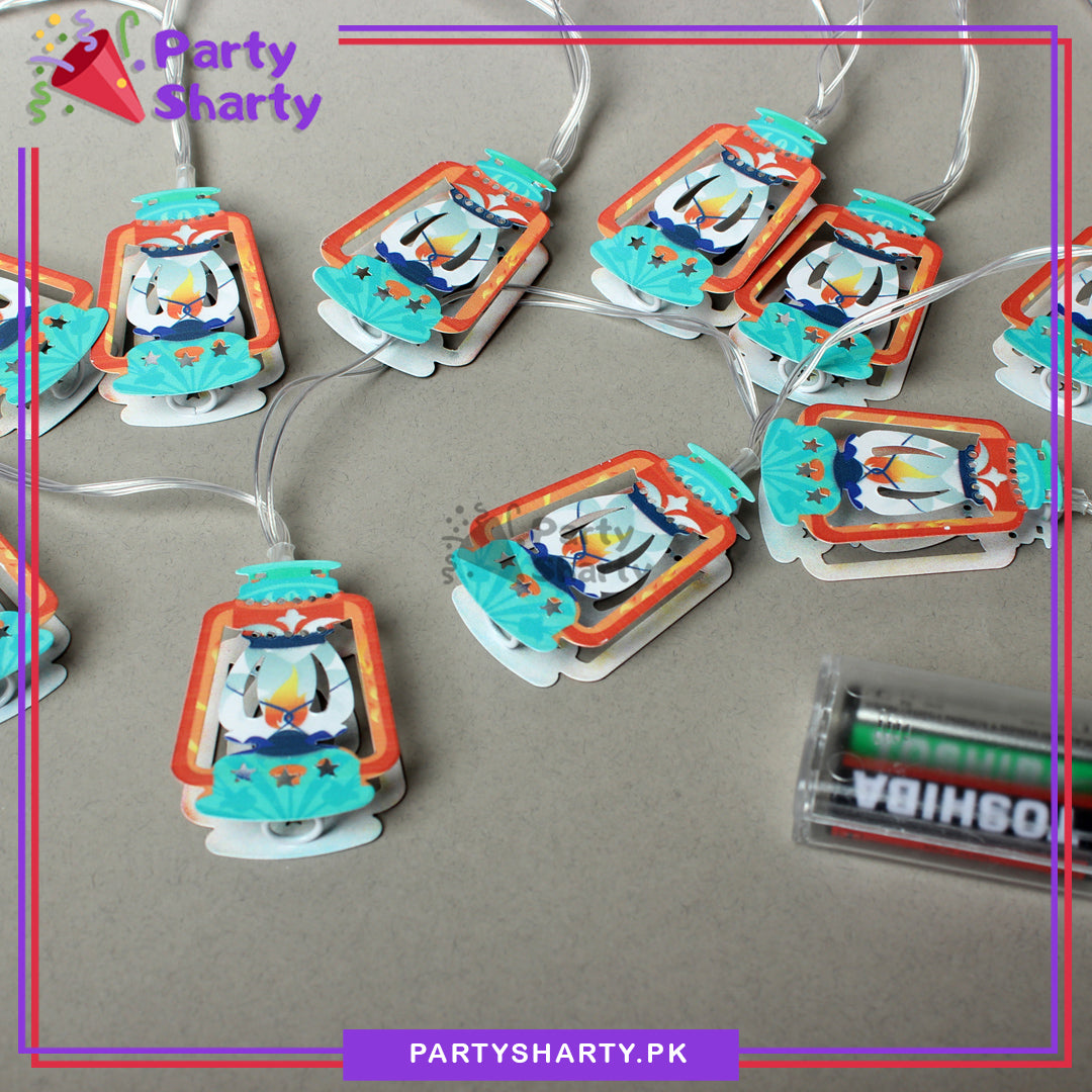 Colorful Lanterns Shaped Led Metal Fairy String Lights for Ramadan Decoration and Celebration (Warm Color)