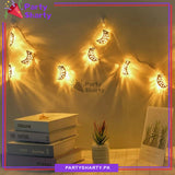 Crescent Moon Shaped Led Metal Fairy String Lights for Ramadan / Eid Decoration and Celebration (Warm Color)