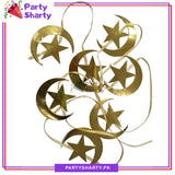 Golden Crescent Moon with Star Party Bunting for Ramadan, Iftar Party & Eid Decoration And Celebration