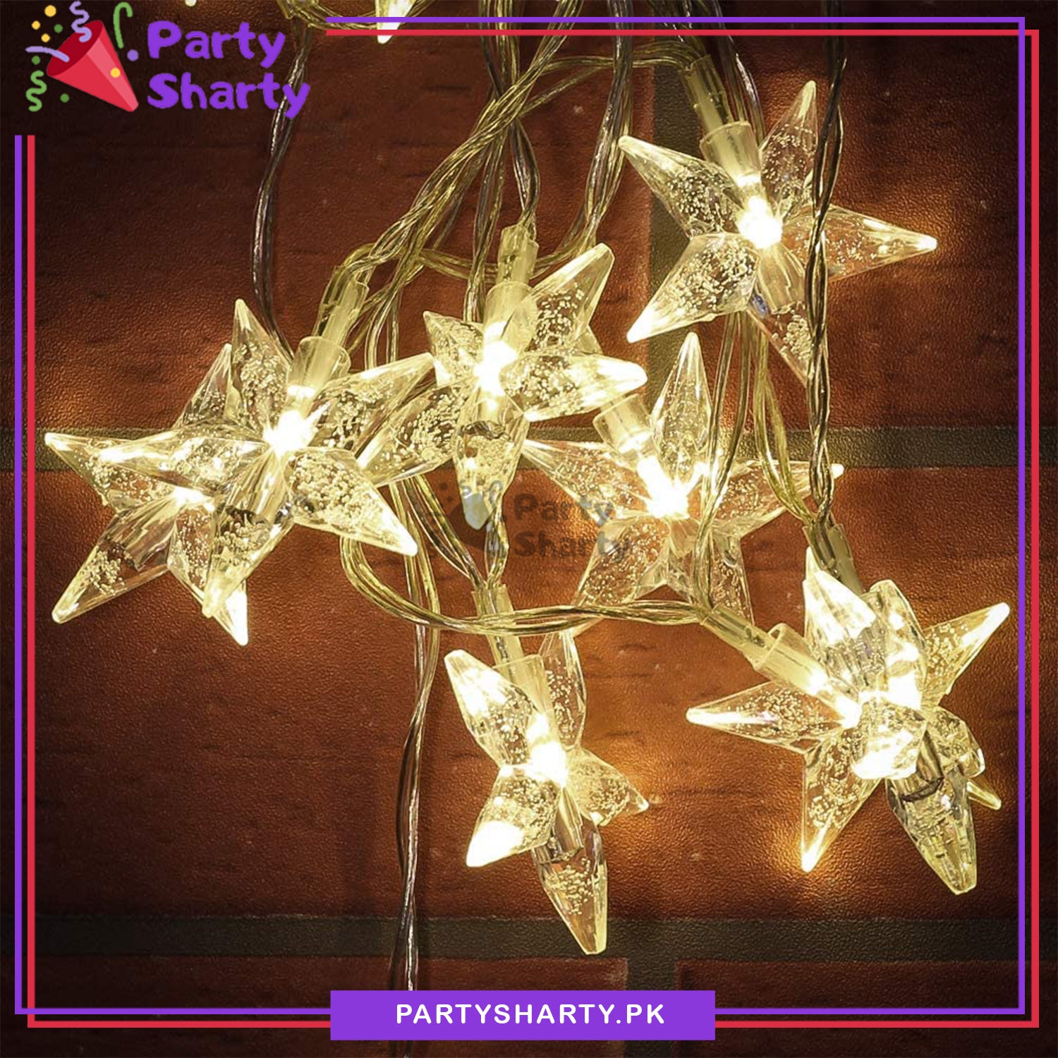 Crystal Star LED Fairy String Lights, Battery Powered 10 / 20 LED Lights For Party, Home, Terrace and Garden Decoration (Warm White)