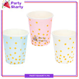 Golden Polka Dots Party Disposable Paper Cups / Glass For Party Supplies and Decorations