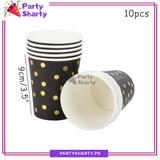 Golden Polka Dots Party Disposable Paper Cups / Glass For Party Supplies and Decorations