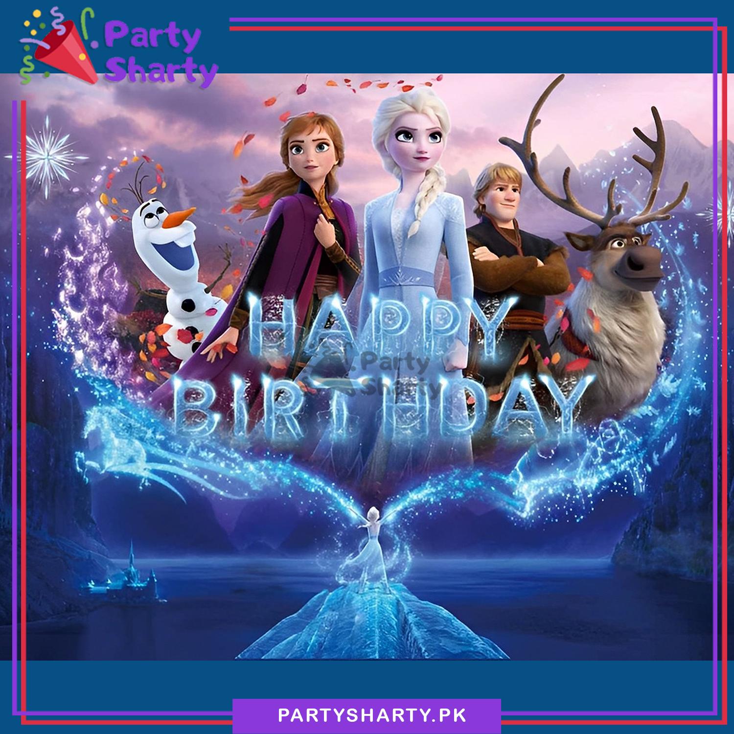 D-2 Frozen Anna & Elsa Panaflex backdrop For Frozen Theme Birthday Decoration and Celebration