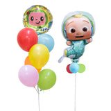 12pcs/set Cocomelon Theme JJ Boy Foil Balloons For Birthday Party Decoration and Celebration