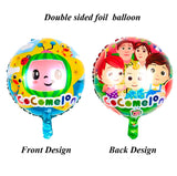 Cocomelon Theme Round Shaped Foil Balloon for Birthday Celebration and Decoration