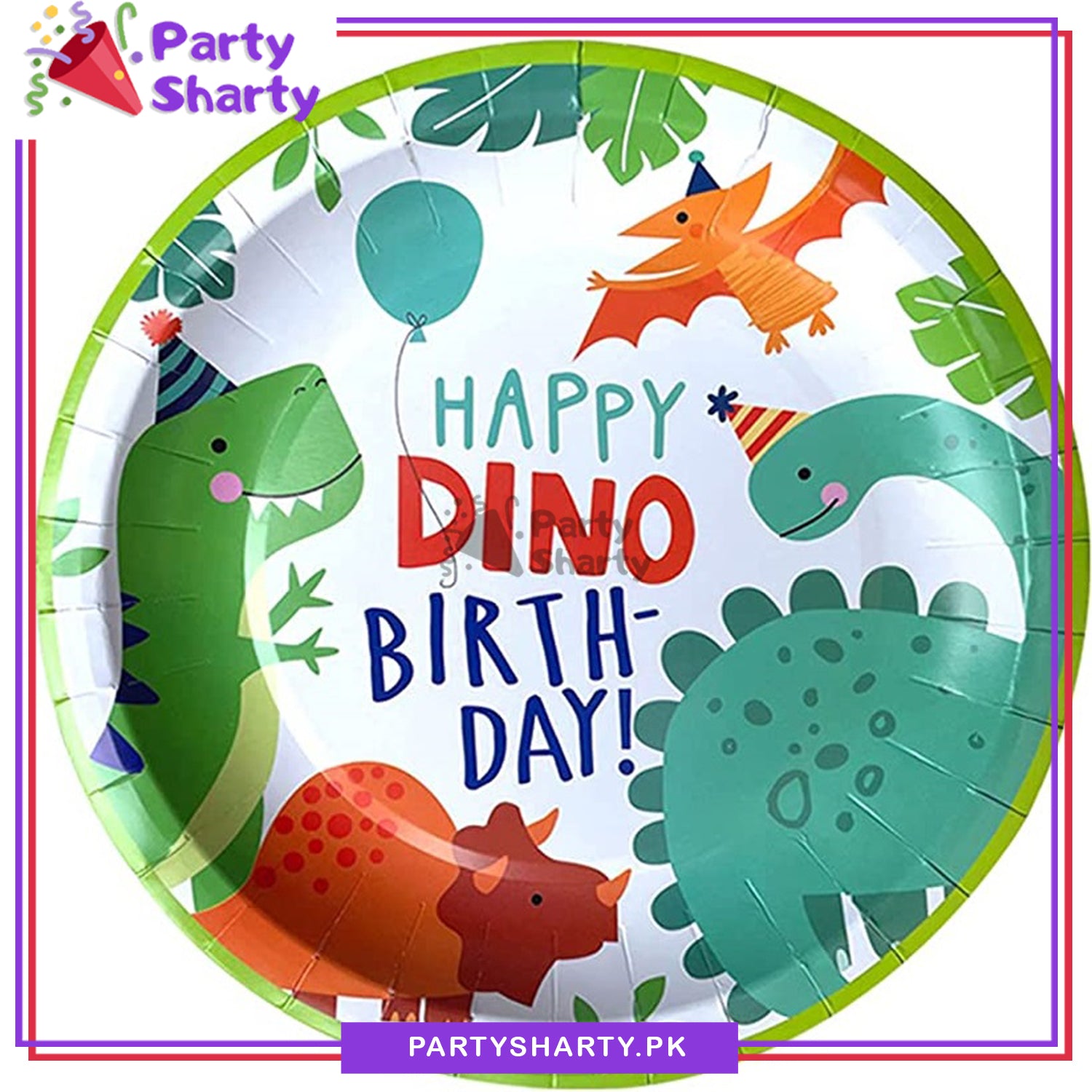 Happy Dino Birthday Theme Party Disposable Paper Plates for Dinosaur Theme Party and Decoration