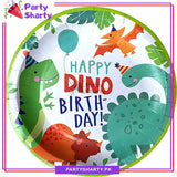 Happy Dino Birthday Theme Party Disposable Paper Plates for Dinosaur Theme Party and Decoration