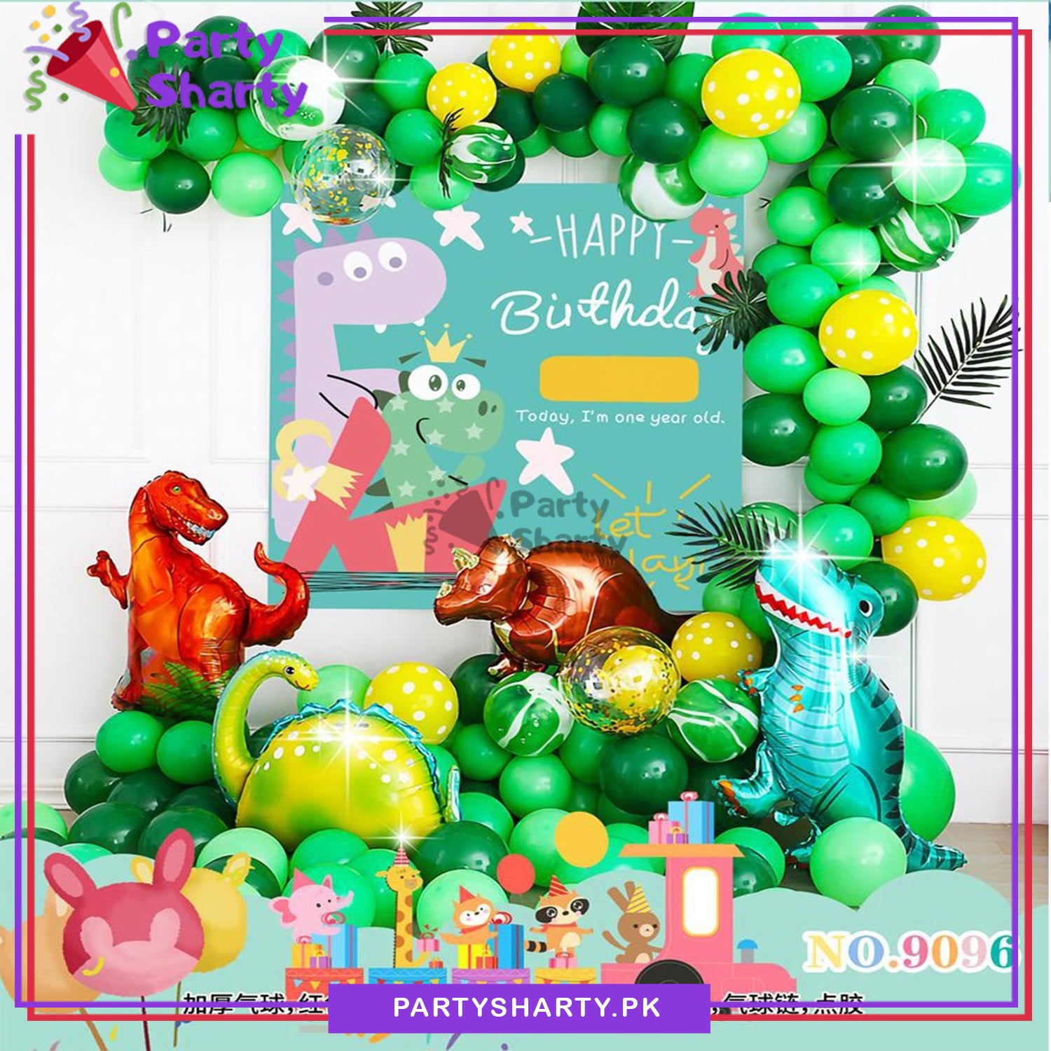 D-3 Happy Birthday Dinosaur & Dragon Theme Set For Theme Based Birthday Decoration & Celebration