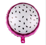 Banana, Orange, Watermelon Kiwi, Dragon Fruit Round Shaped Foil Balloons For Tutti Frutti Party Decoration