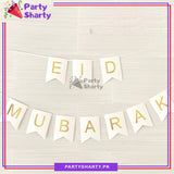 Eid Mubarak White Card Banner For Eid Milan Party Decoration and Celebration
