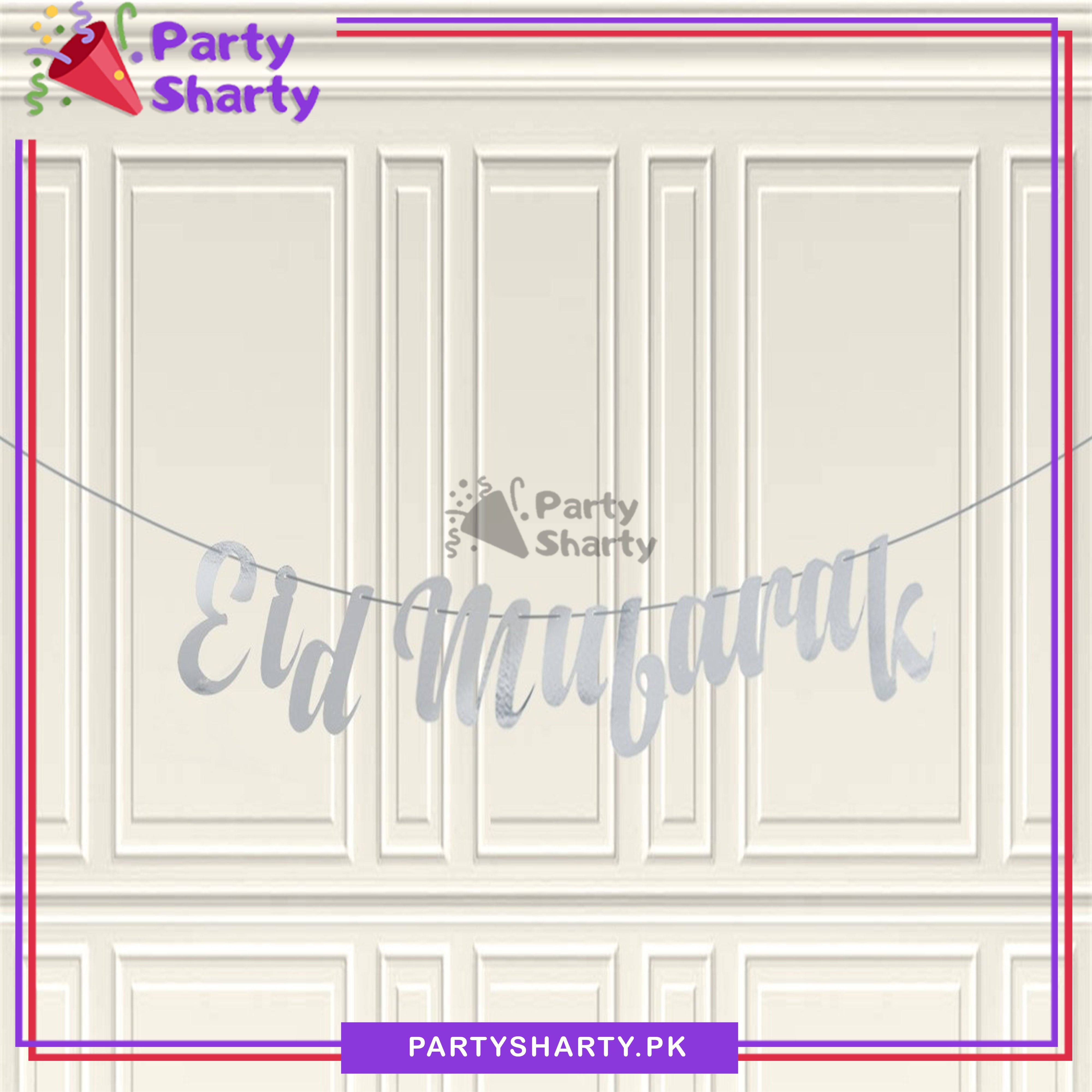 Eid Mubarak Bunting Card Banner For Eid Milan Party Decoration and Celebration