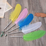 Feather Quill Ballpoint Pens Black Ink Natural Writing Quill Ballpoint Pen for Kids School Writing, Signatures, Luxury Hand Writing Stationery Pen