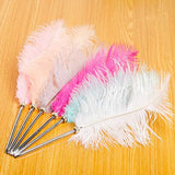 Feather Quill Ballpoint Pens Black Ink Natural Writing Quill Ballpoint Pen for Kids School Writing, Signatures, Luxury Hand Writing Stationery Pen